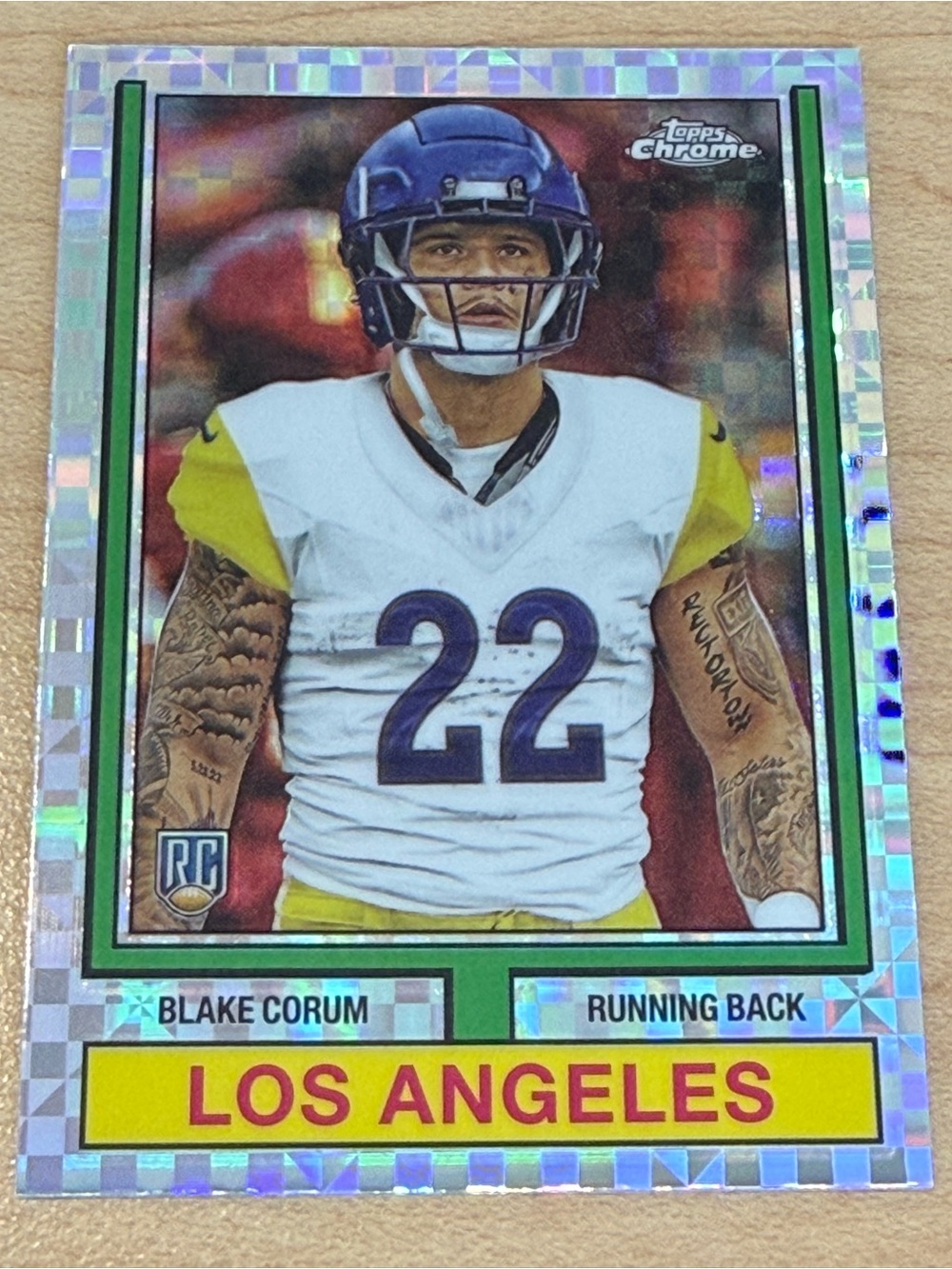 2024 Topps Chrome - 1974 Topps Football Blake Corum #74TF-14 X-Fractor (RC)